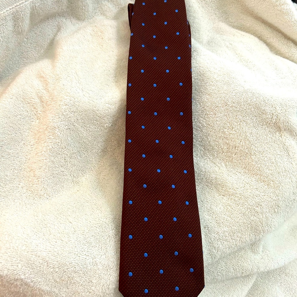 Canali Tie - shops next day just $29 from a 5 star posher!   Brown with blu dots